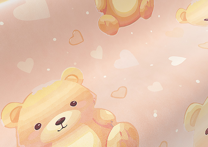 Little Bear, Peach Sorbet - Roman Blind - Image 4